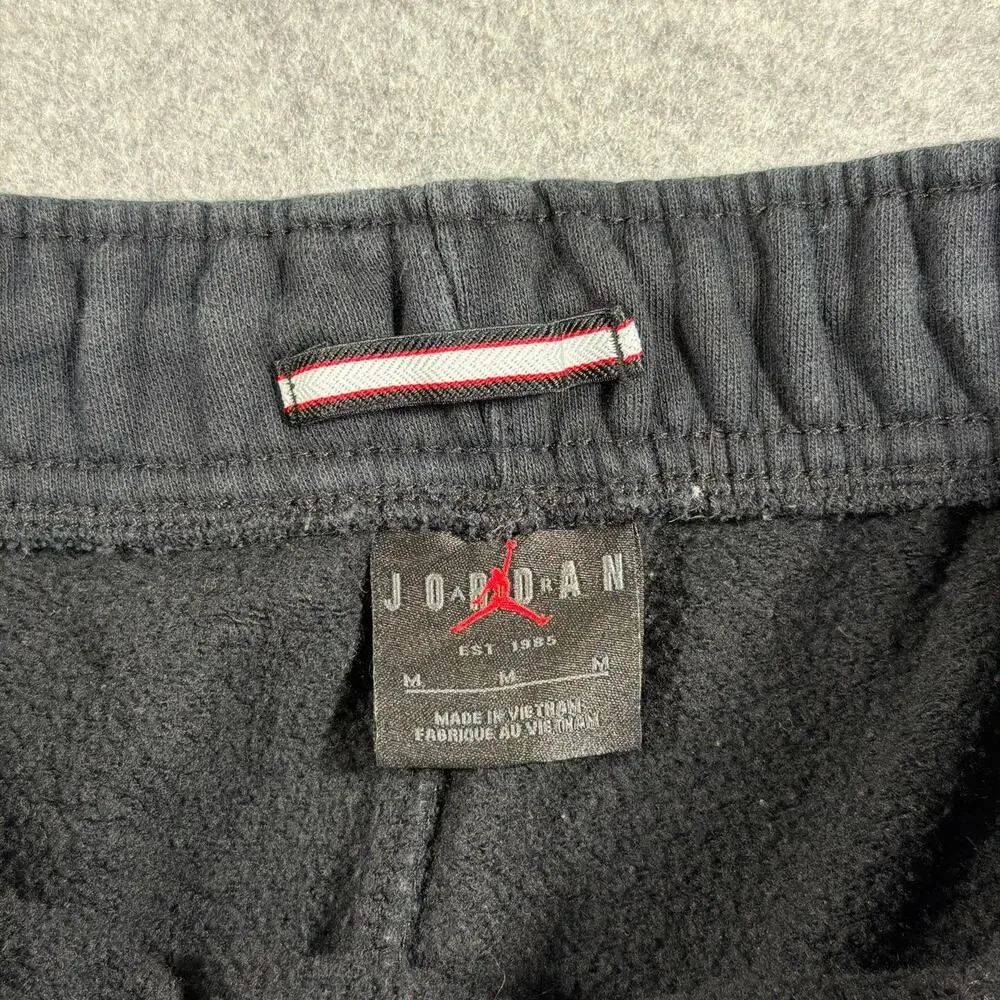 Air Jordan Fleece Sweat Shorts Mens M Black Jumpman Logo Cotton Drawstring